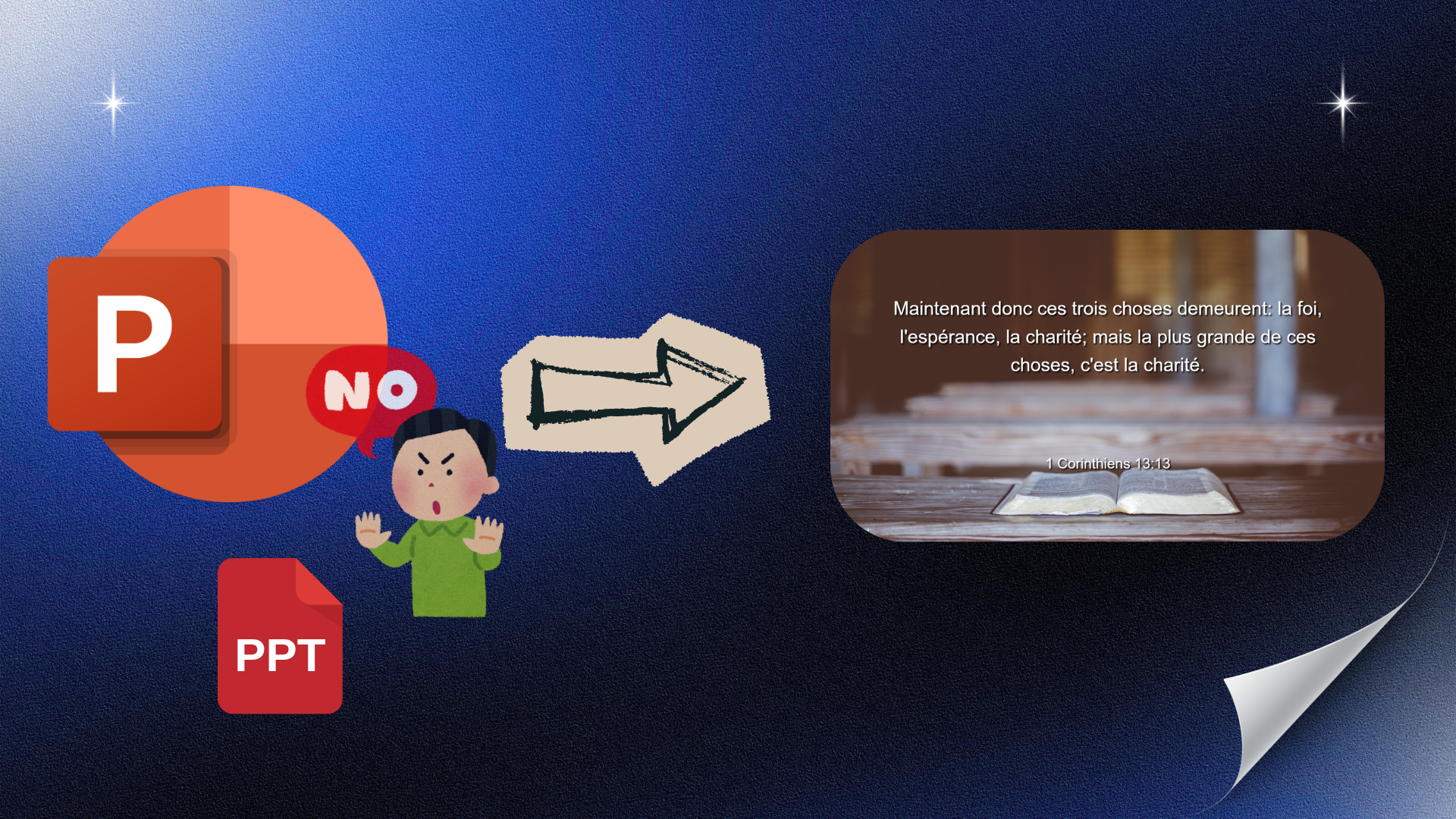 Comment afficher les versets bibliques à l'église sans PowerPoint