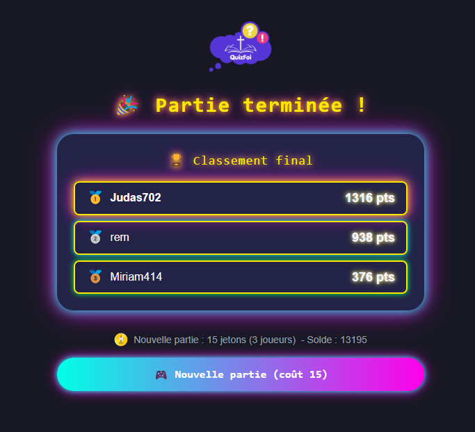 Fin de partie QuizFoi